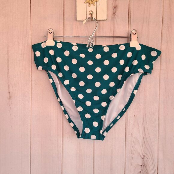 Lysa Swim Polka Dot Ruffled 2 Piece Swimsuit Size Women's‎ Plus 16W NWT - Picture 9 of 12